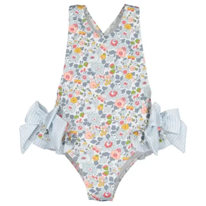 Traje de baño BEACH PRINCESS con volantes adorables azul