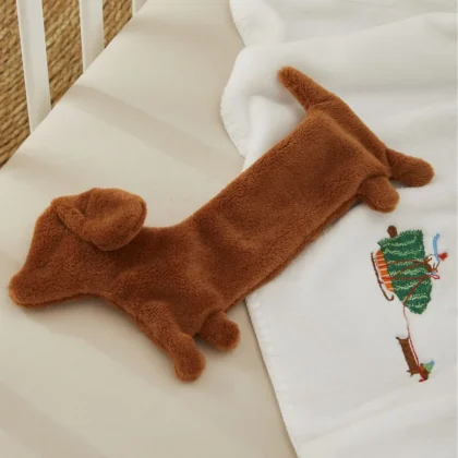 Manta de peluche en forma de perro «Saucisse»