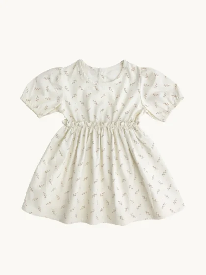 Vestido con estampado floral beige