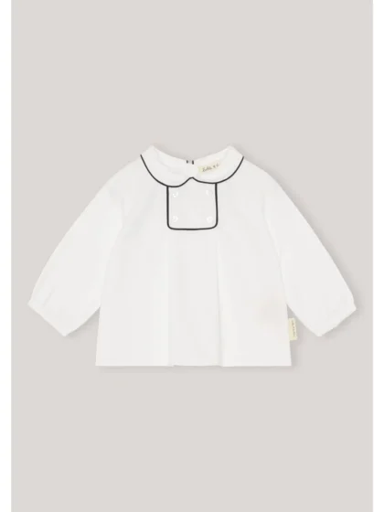 Camisa con ribete azul marino