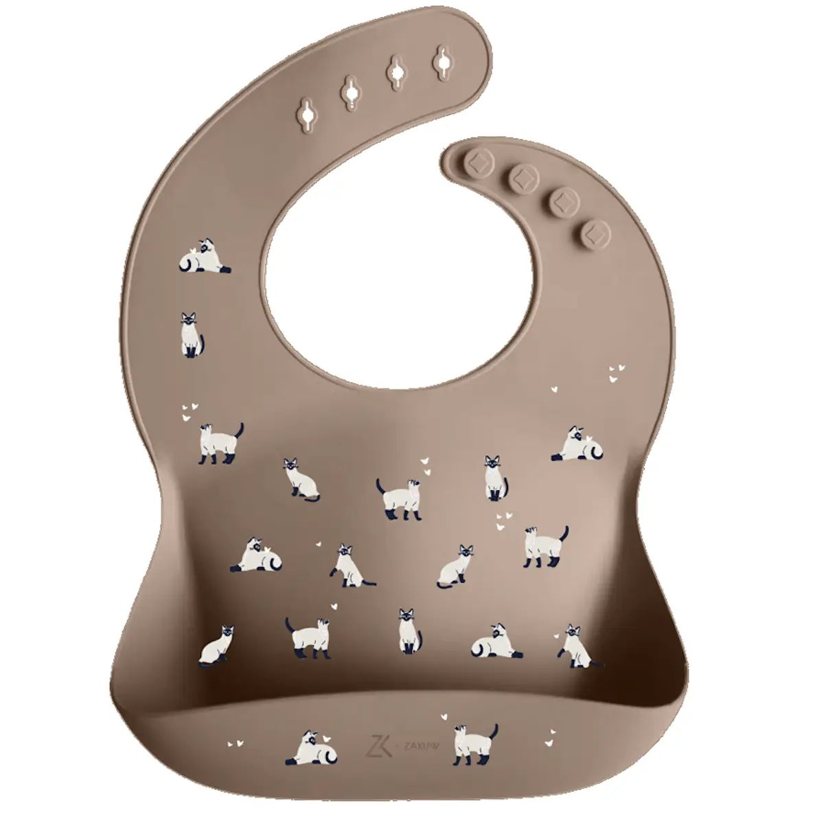 Babero de silicona - Minouche topo