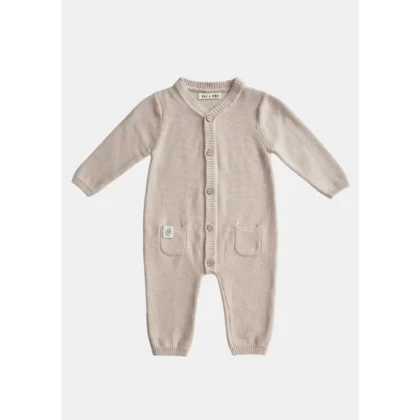 Mono de punto beige para bebé