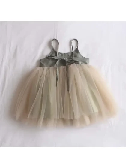 Vestido de tul de lino orgánico Vegetación