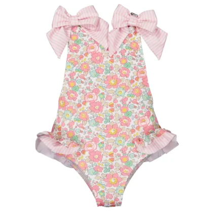 Traje de baño BEACH PRINCESS con volantes adorables Rosa