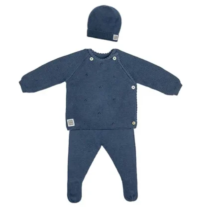 Conjunto Bebé Kyr + Gorro Azulón 100% Algodón