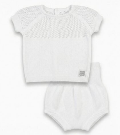 Conjunto Bebé Alo  100% Algodón Blanco
